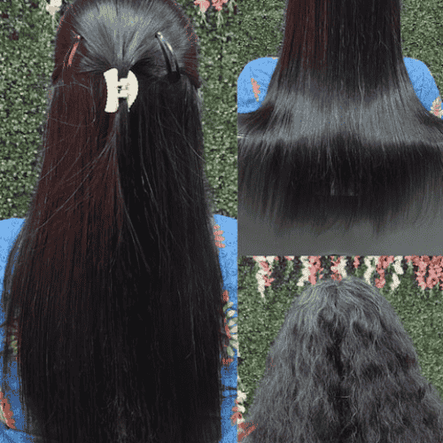 image of Keratin treatment for smooth and frizz-free hair at Karaikudi beauty parlour